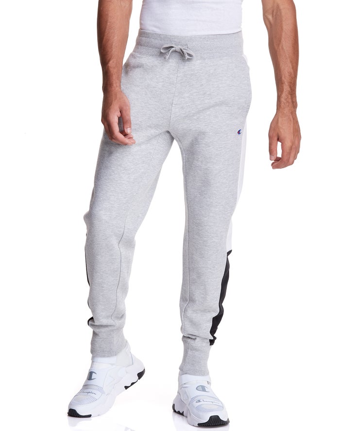 Champion Joggingbroek Heren - Grijs - Colorblock Fleece ( 817365-TAU )